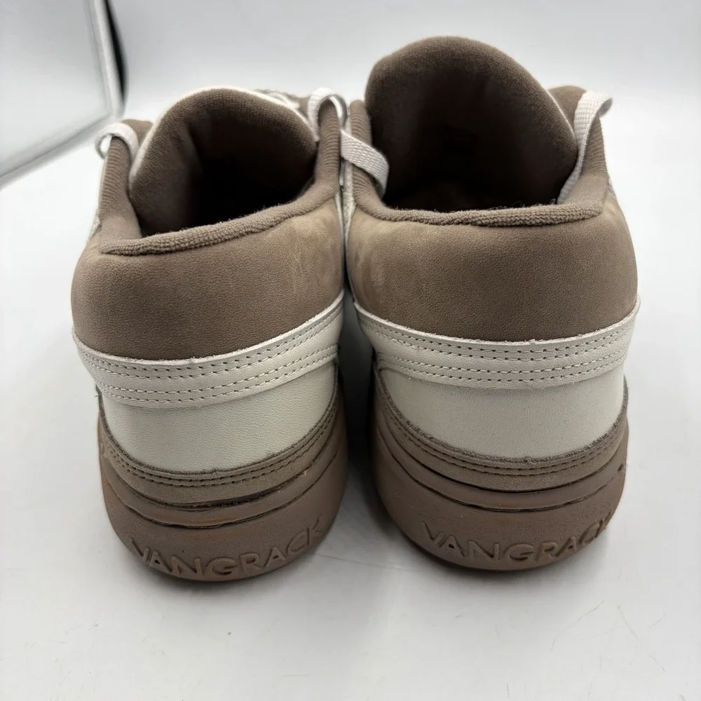 Vintage VanGrack Tan White Leather Sneakers Shoes 80's Very Rare Men's Size 12